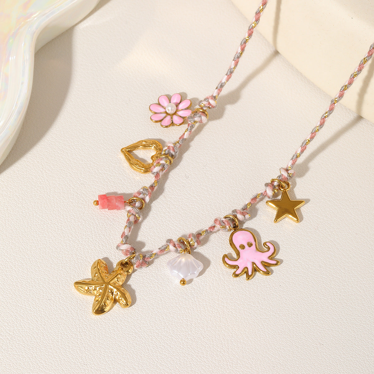 Collier Aura rose