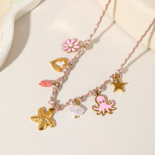 Collier Aura rose